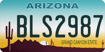 AZ license plate BLS2987