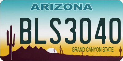 AZ license plate BLS3040