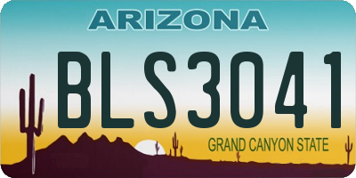AZ license plate BLS3041