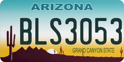 AZ license plate BLS3053