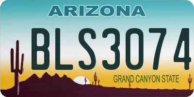 AZ license plate BLS3074