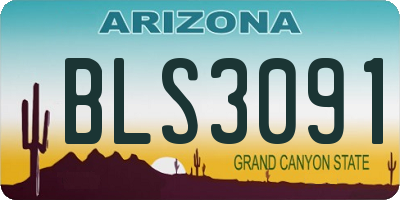 AZ license plate BLS3091