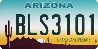 AZ license plate BLS3101