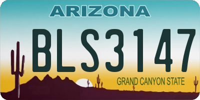 AZ license plate BLS3147
