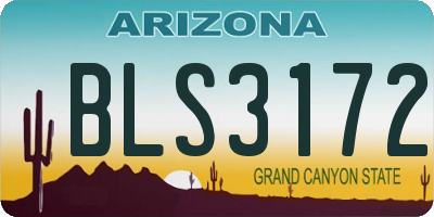 AZ license plate BLS3172