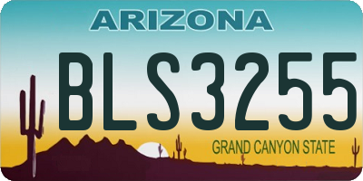AZ license plate BLS3255
