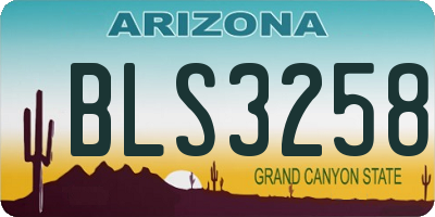 AZ license plate BLS3258
