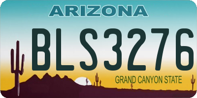 AZ license plate BLS3276