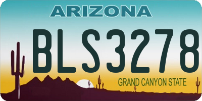 AZ license plate BLS3278