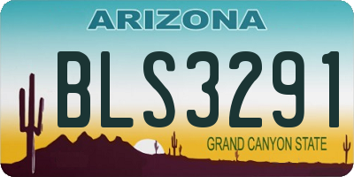 AZ license plate BLS3291