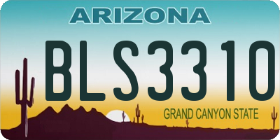 AZ license plate BLS3310