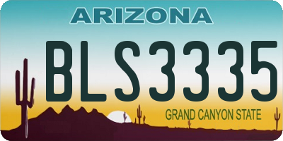 AZ license plate BLS3335