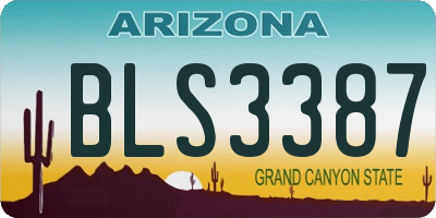 AZ license plate BLS3387