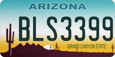 AZ license plate BLS3399