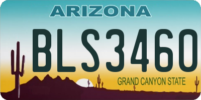 AZ license plate BLS3460