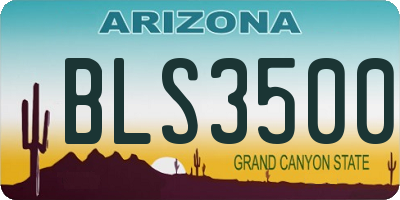 AZ license plate BLS3500