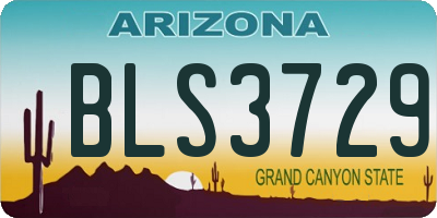 AZ license plate BLS3729