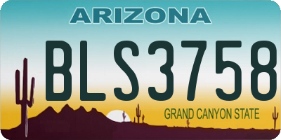 AZ license plate BLS3758