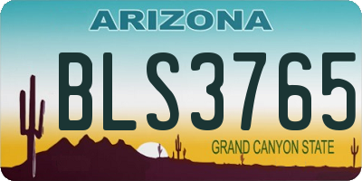 AZ license plate BLS3765