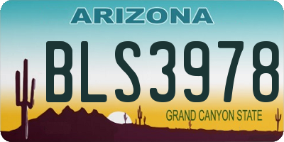 AZ license plate BLS3978