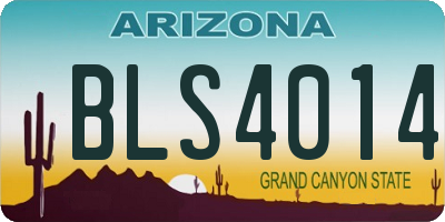 AZ license plate BLS4014