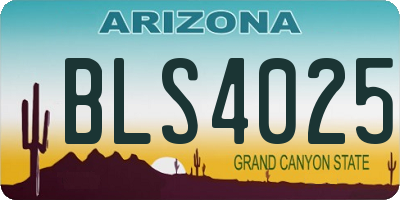 AZ license plate BLS4025