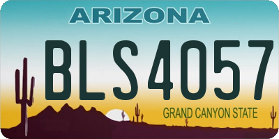 AZ license plate BLS4057