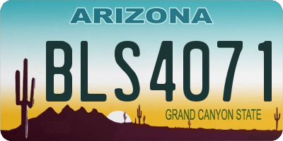 AZ license plate BLS4071
