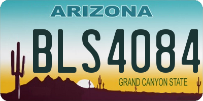 AZ license plate BLS4084