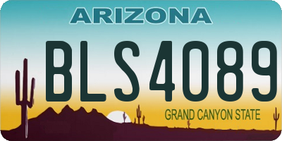 AZ license plate BLS4089