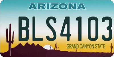AZ license plate BLS4103
