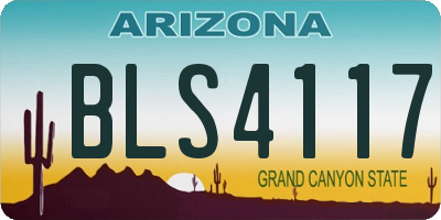 AZ license plate BLS4117