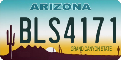 AZ license plate BLS4171