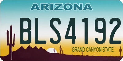 AZ license plate BLS4192