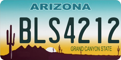 AZ license plate BLS4212