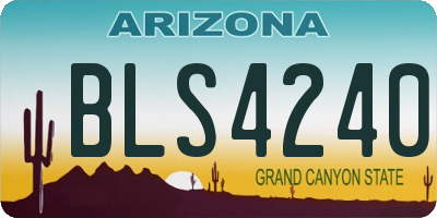 AZ license plate BLS4240