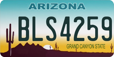 AZ license plate BLS4259