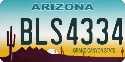 AZ license plate BLS4334