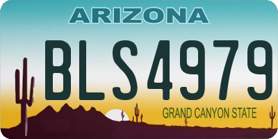 AZ license plate BLS4979