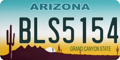 AZ license plate BLS5154