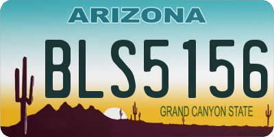 AZ license plate BLS5156