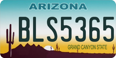 AZ license plate BLS5365