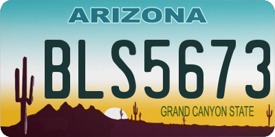AZ license plate BLS5673