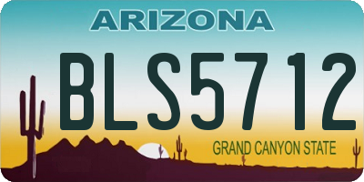 AZ license plate BLS5712