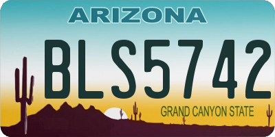 AZ license plate BLS5742