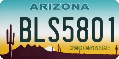 AZ license plate BLS5801