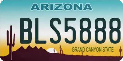 AZ license plate BLS5888