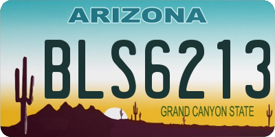 AZ license plate BLS6213