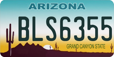 AZ license plate BLS6355