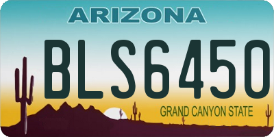 AZ license plate BLS6450